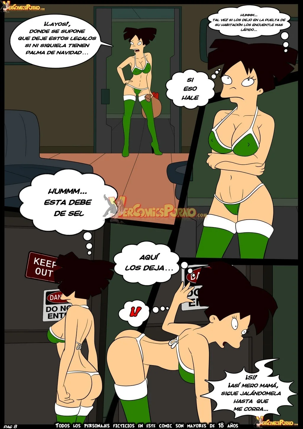 Portada del cómic Entrega de Navidad – Futurama, con escena navideña y personajes de la serie. - Página 21