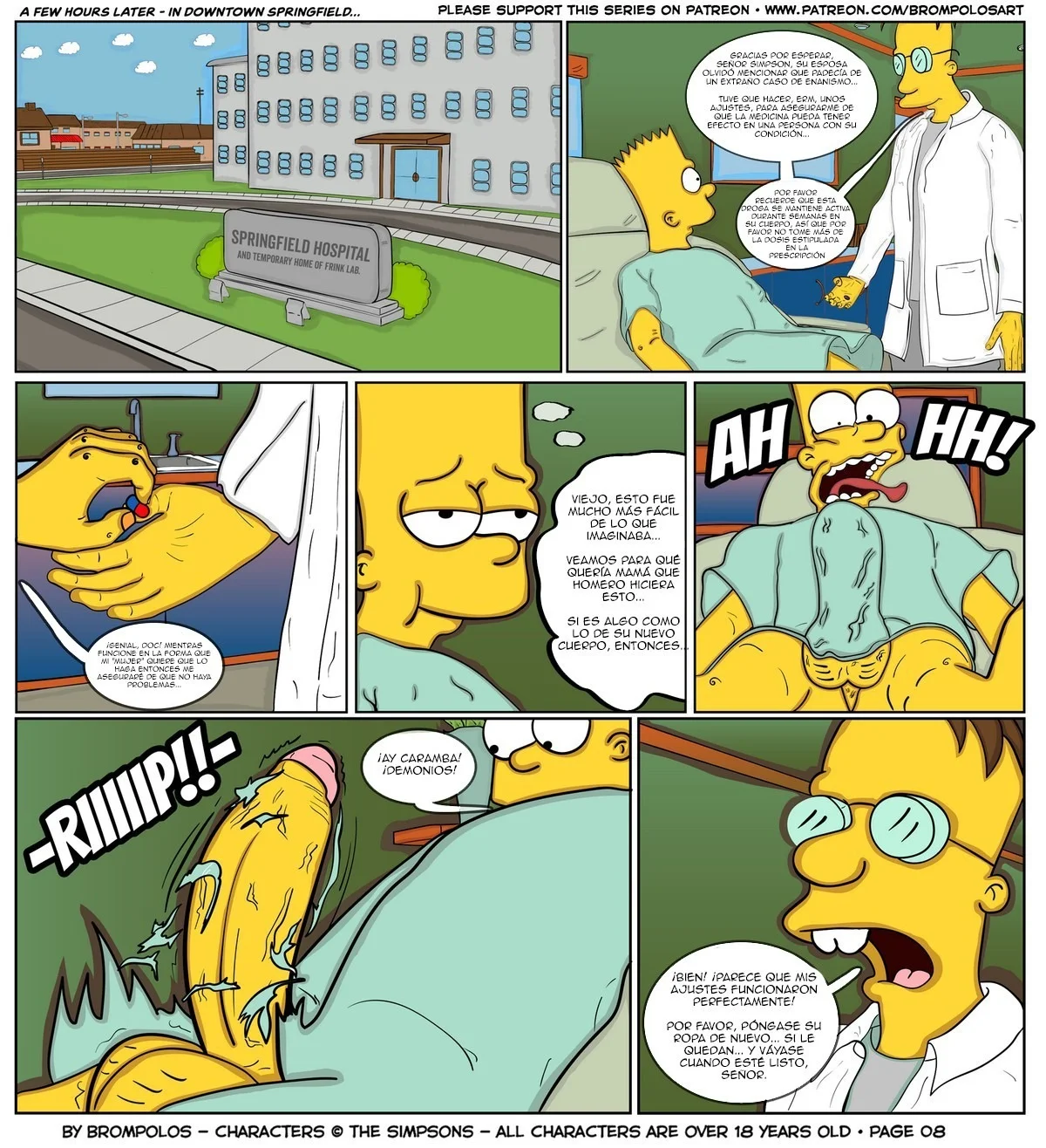 Portada del cómic The Simpson are The Sexenteins, con ilustración de los personajes en estilo caricaturesco. - Página 15