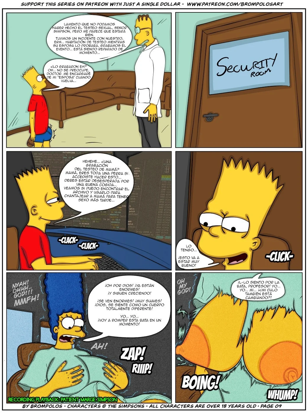 Portada del cómic The Simpson are The Sexenteins, con ilustración de los personajes en estilo caricaturesco. - Página 14