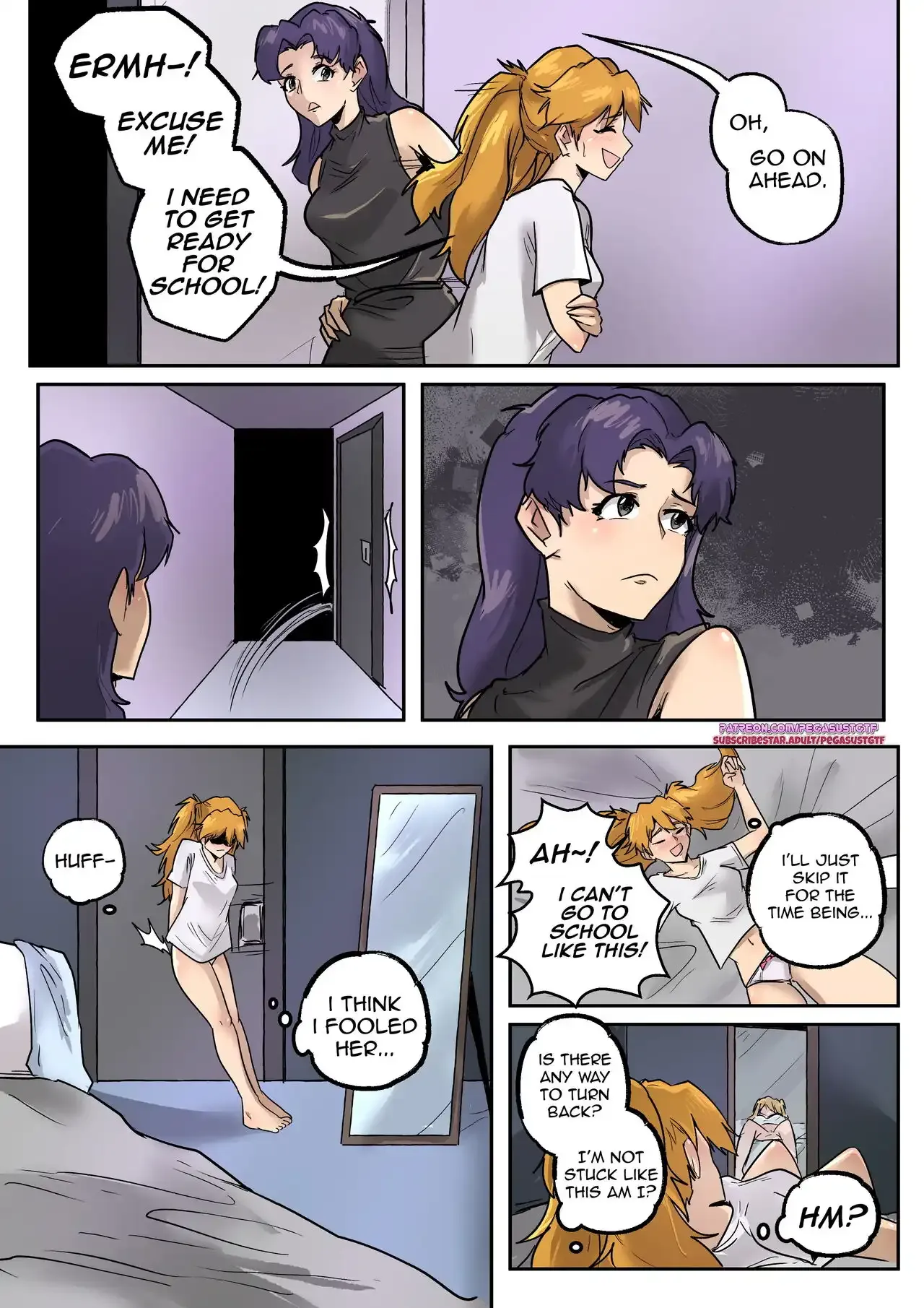 Portada del cómic Evangelion Crossdressing - PegasusTGTF, con personajes en atuendos cruzados. - Página 16