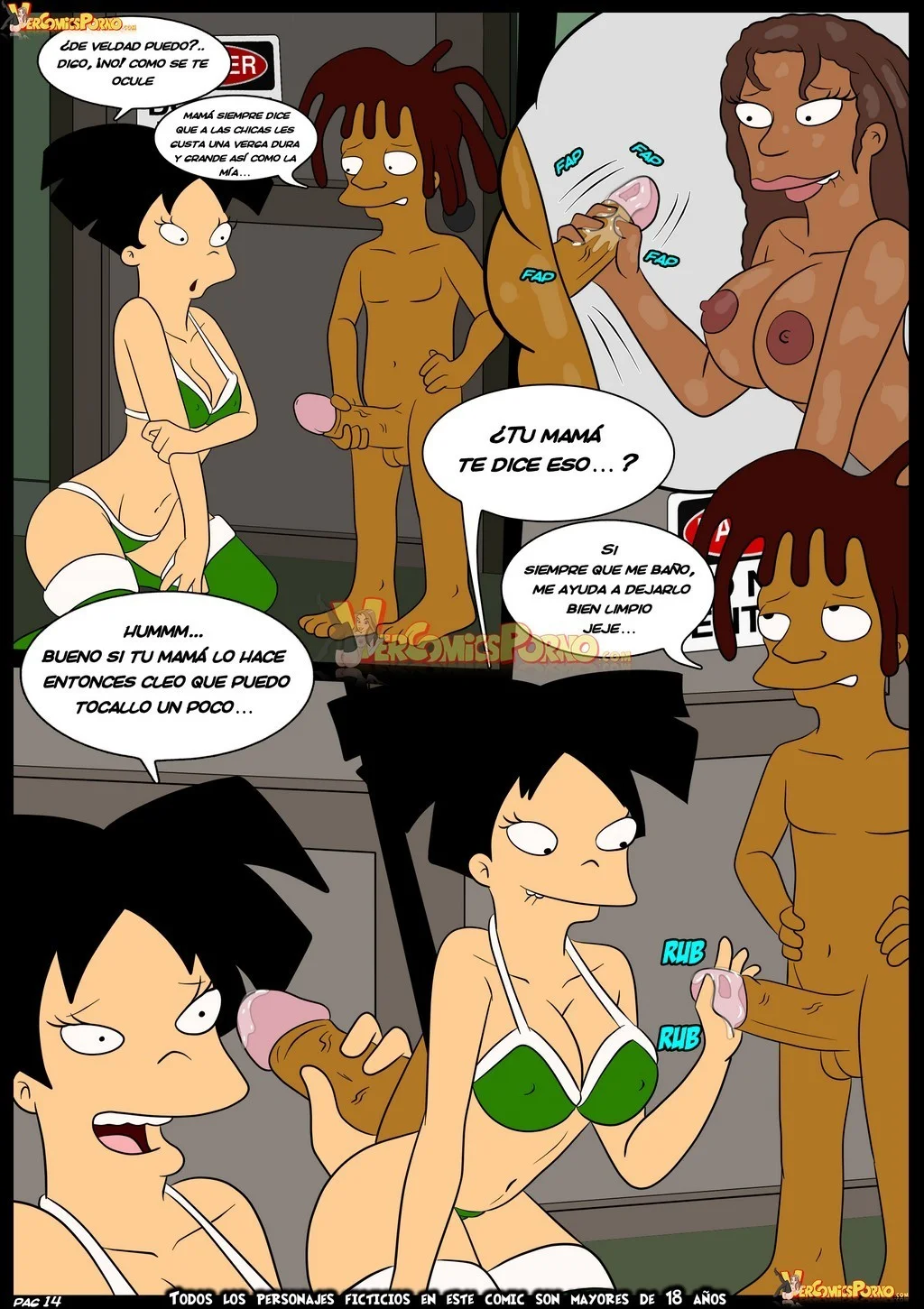 Portada del cómic Entrega de Navidad – Futurama, con escena navideña y personajes de la serie. - Página 15