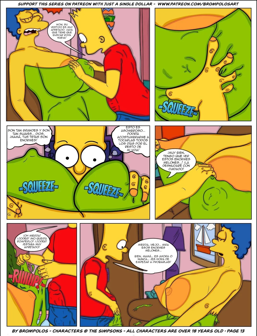 Portada del cómic The Simpson are The Sexenteins, con ilustración de los personajes en estilo caricaturesco. - Página 10