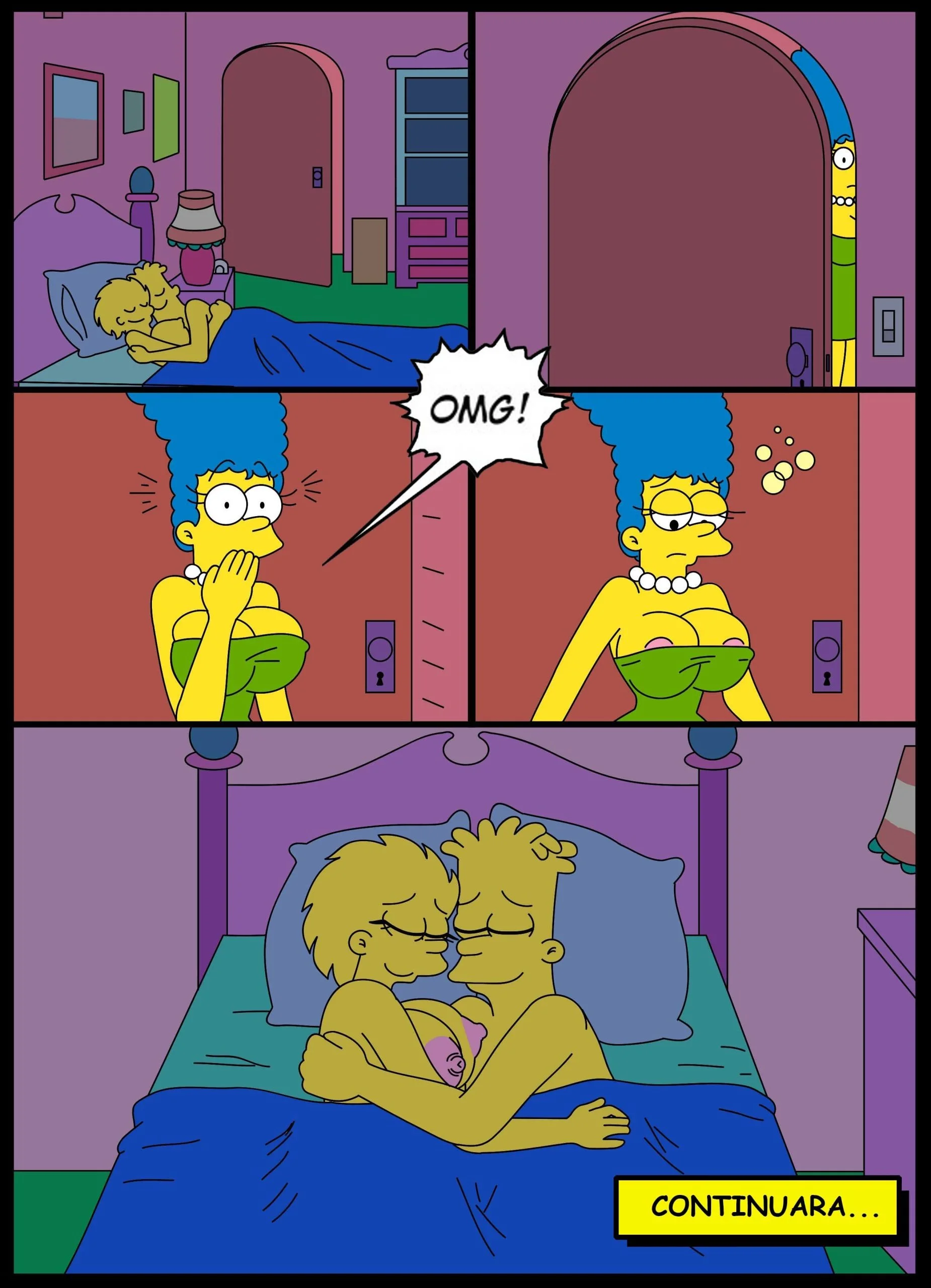 Portada del cómic El Video XXX de Marge y Homero – Ferozyraptor, con los personajes en una escena sugerente. - Página 6