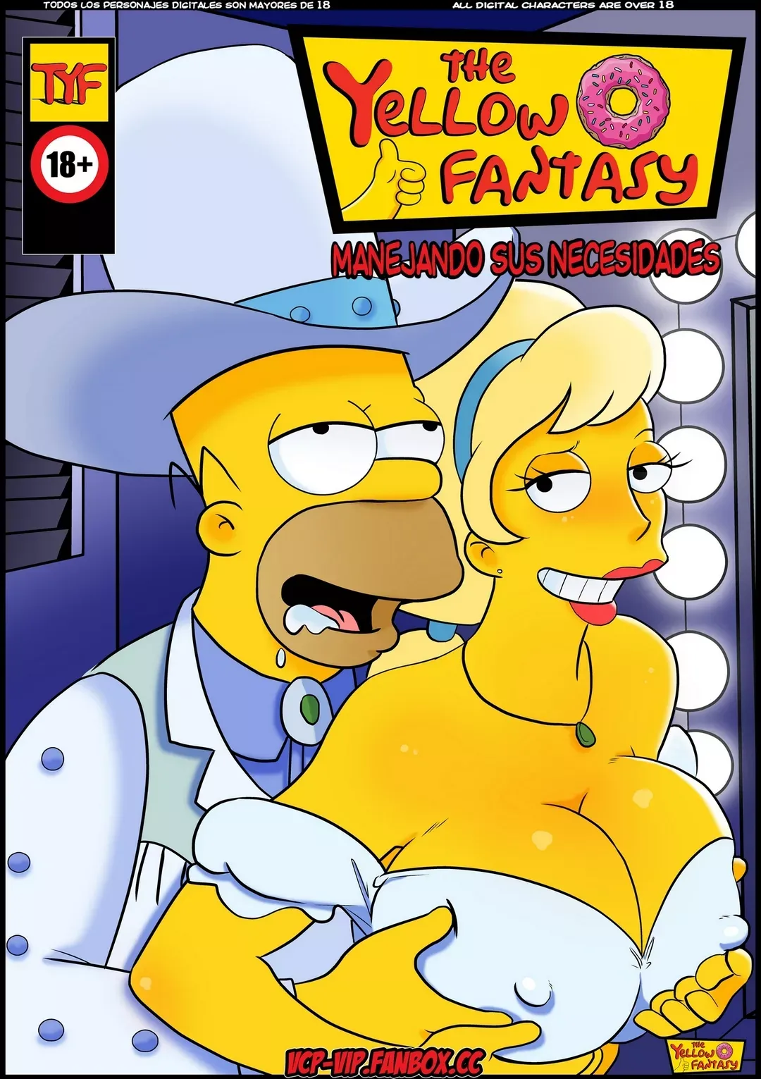 Portada del cómic Manejando sus Necesidades – The Yellow Fantasy, con ilustración a color y diseño tipográfico del título. - Página 18