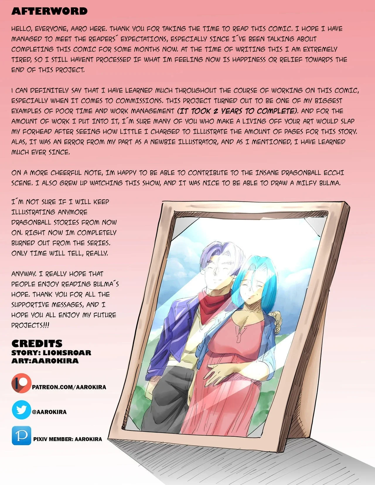 Portada del cómic Bulma's Hope 2 - Aarokira, con ilustración principal y título destacado.
