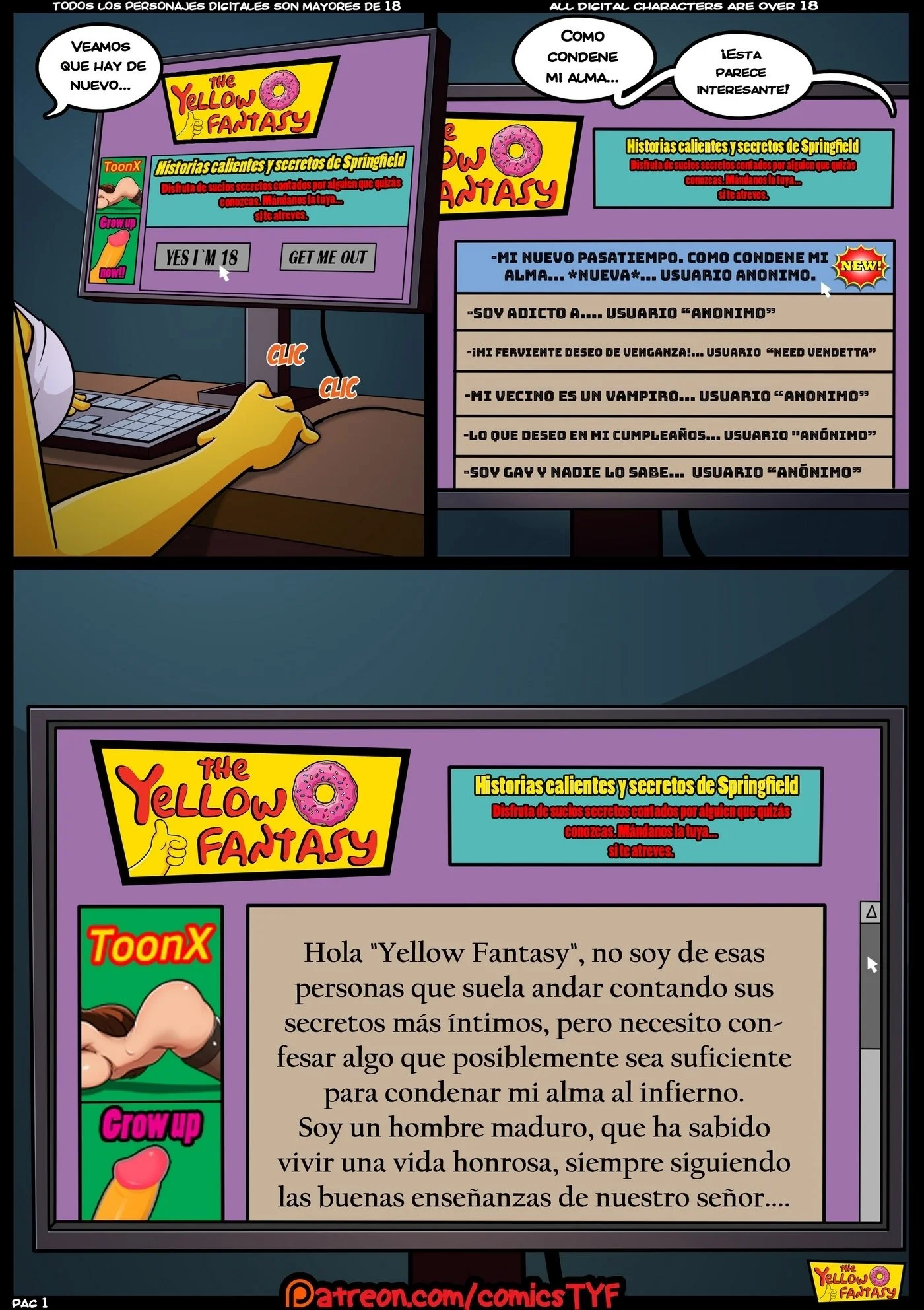 Portada del cómic El Pasatiempo – The Yellow Fantasy, ilustración a color. - Página 18