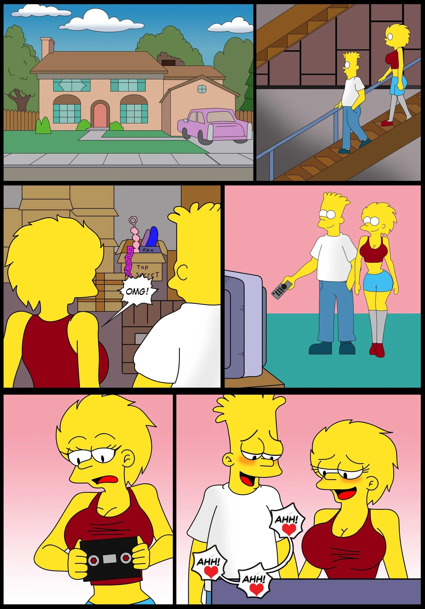 Portada del cómic El Video XXX de Marge y Homero – Ferozyraptor, con los personajes en una escena sugerente. - Página 25