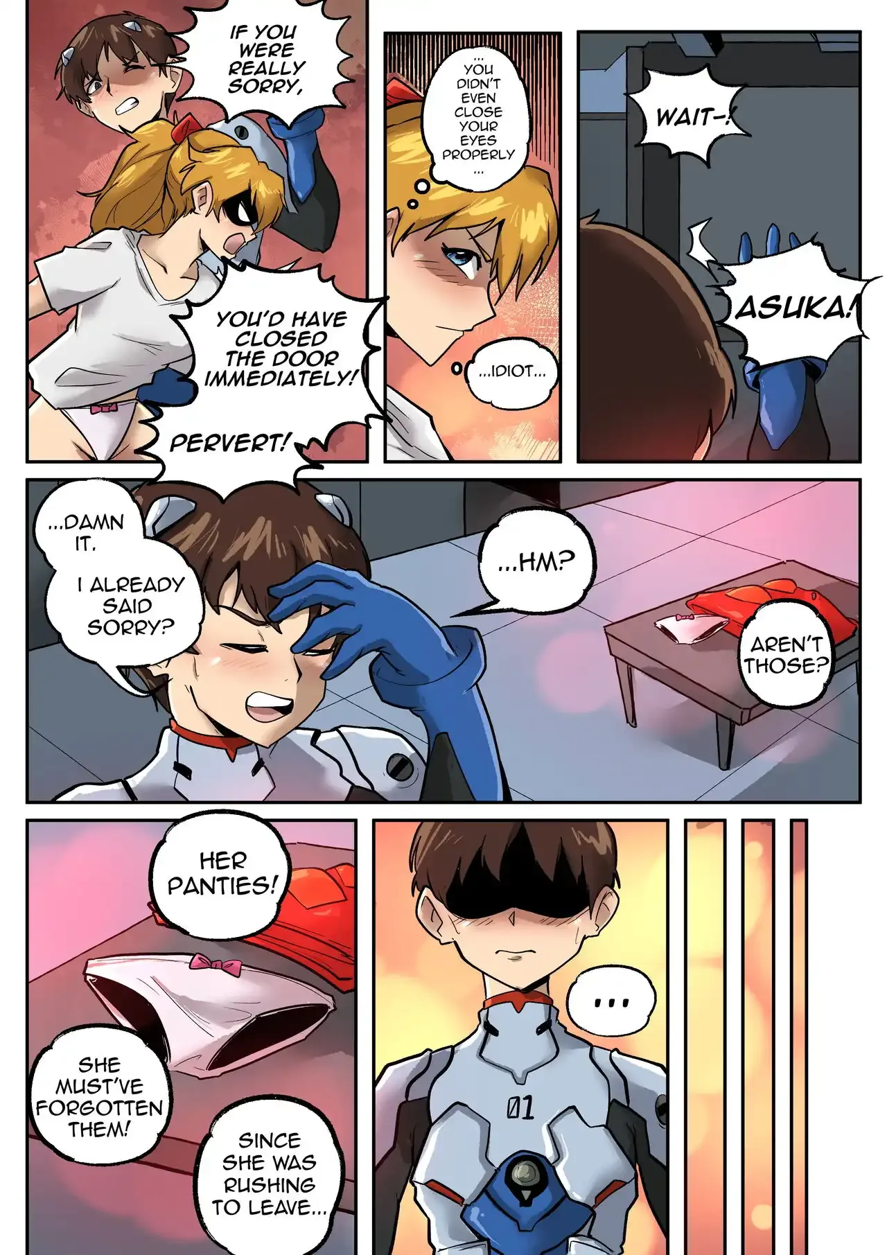 Portada del cómic Evangelion Crossdressing - PegasusTGTF, con personajes en atuendos cruzados. - Página 28