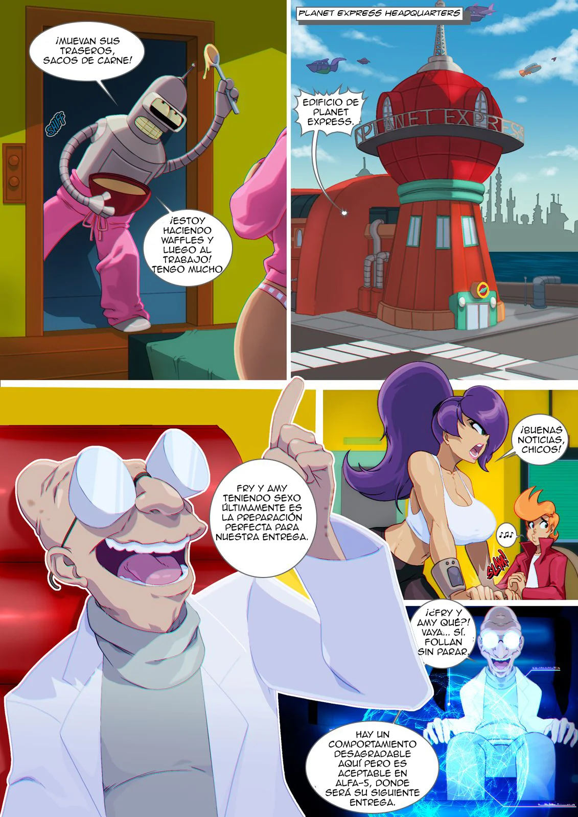 Portada del cómic Smoosharama – Futurama, con ilustración a color y diseño de la serie animada. - Página 25