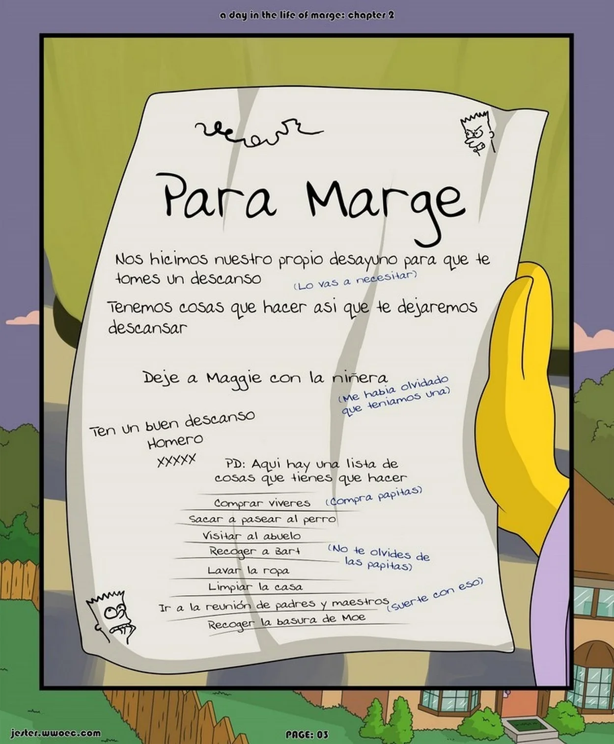 Portada del cómic Un Dia en la Vida de Marge Simpsons 2, mostrando a la protagonista en una escena cotidiana. - Página 11