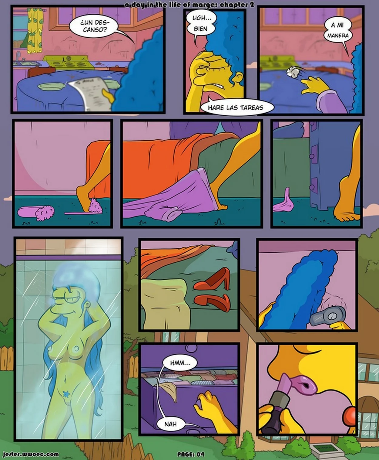 Portada del cómic Un Dia en la Vida de Marge Simpsons 2, mostrando a la protagonista en una escena cotidiana. - Página 10