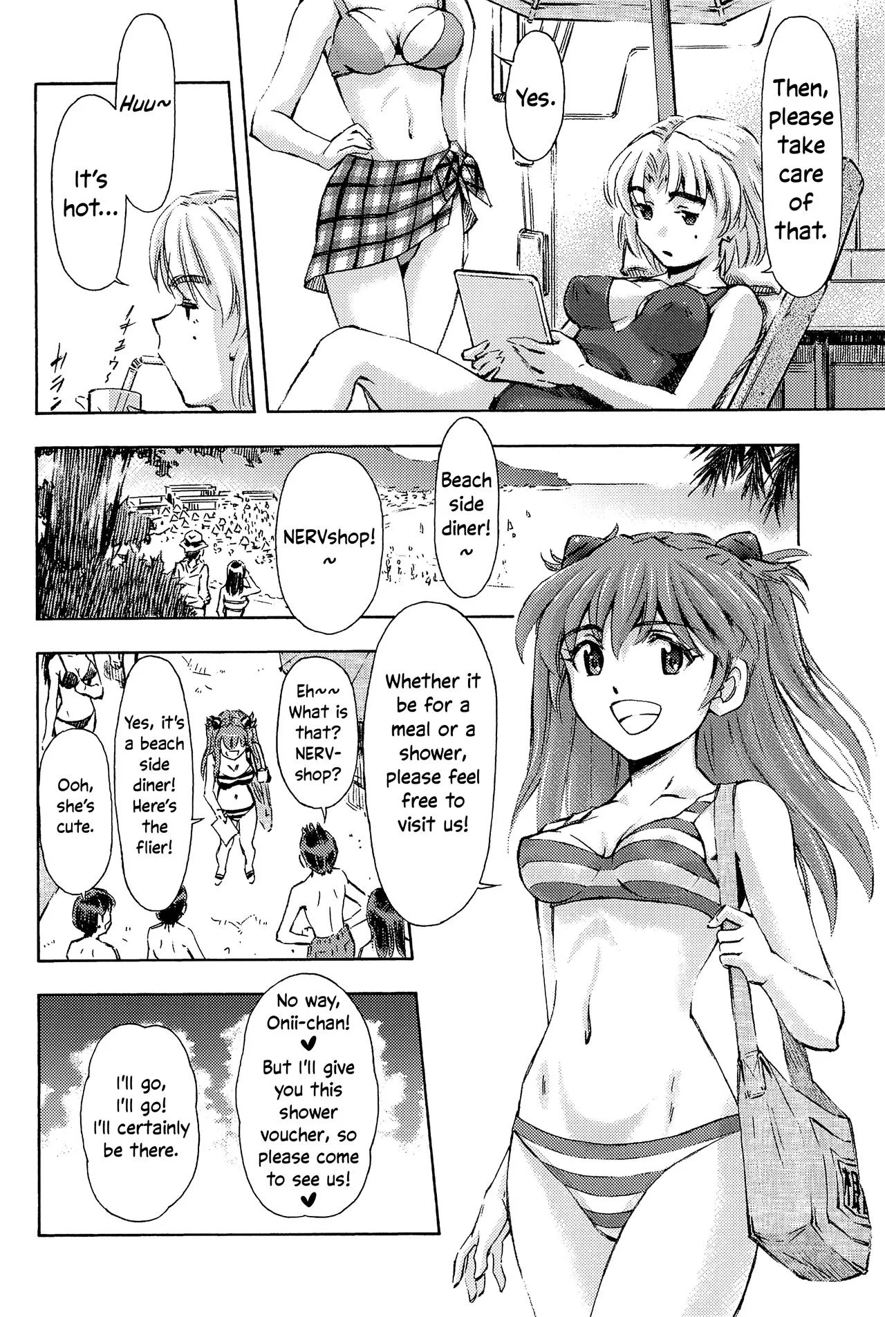 Portada del cómic 3-nin Musume to Umi no Ie, basado en Neon Genesis Evangelion. - Página 62