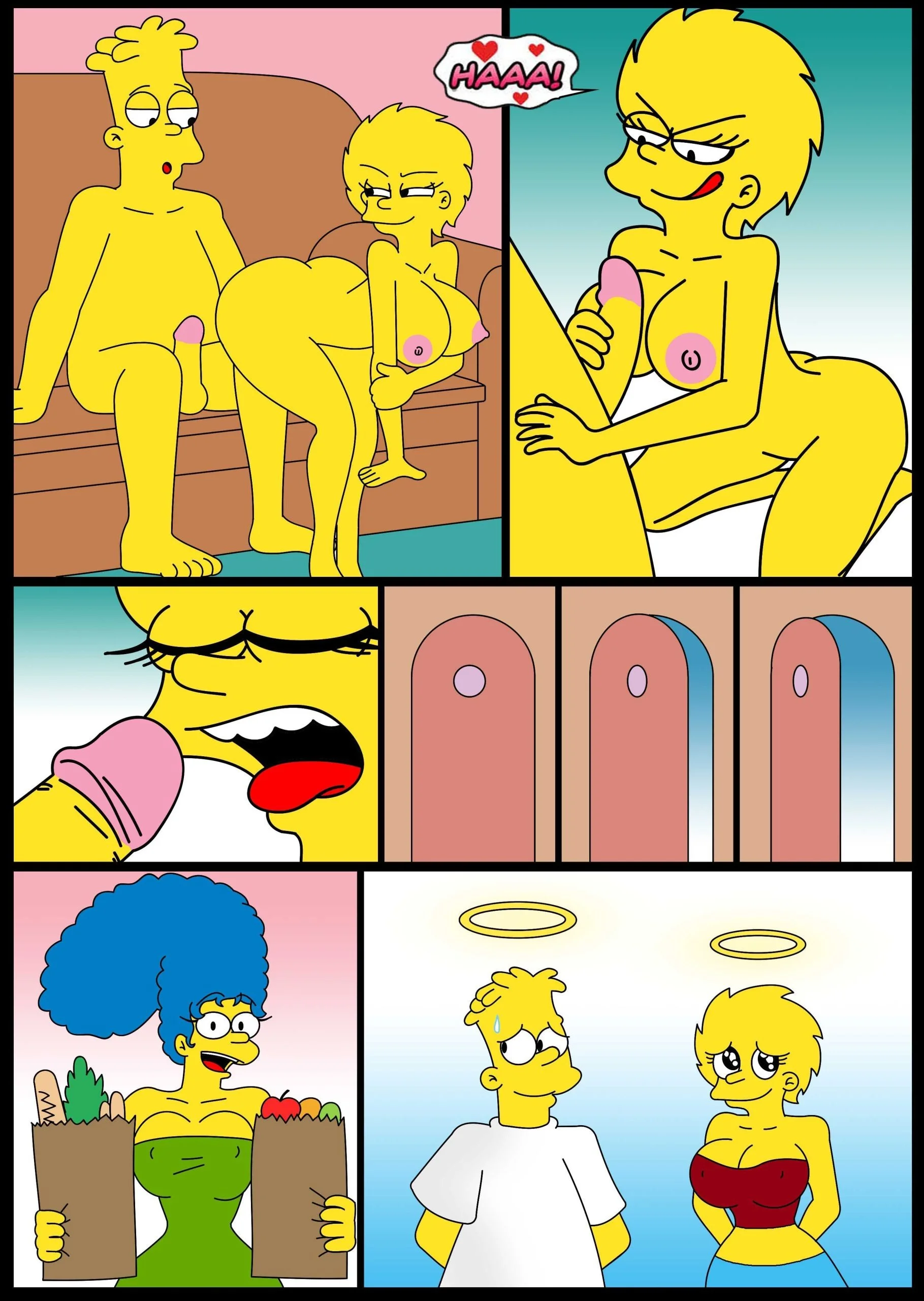 Portada del cómic El Video XXX de Marge y Homero – Ferozyraptor, con los personajes en una escena sugerente. - Página 21