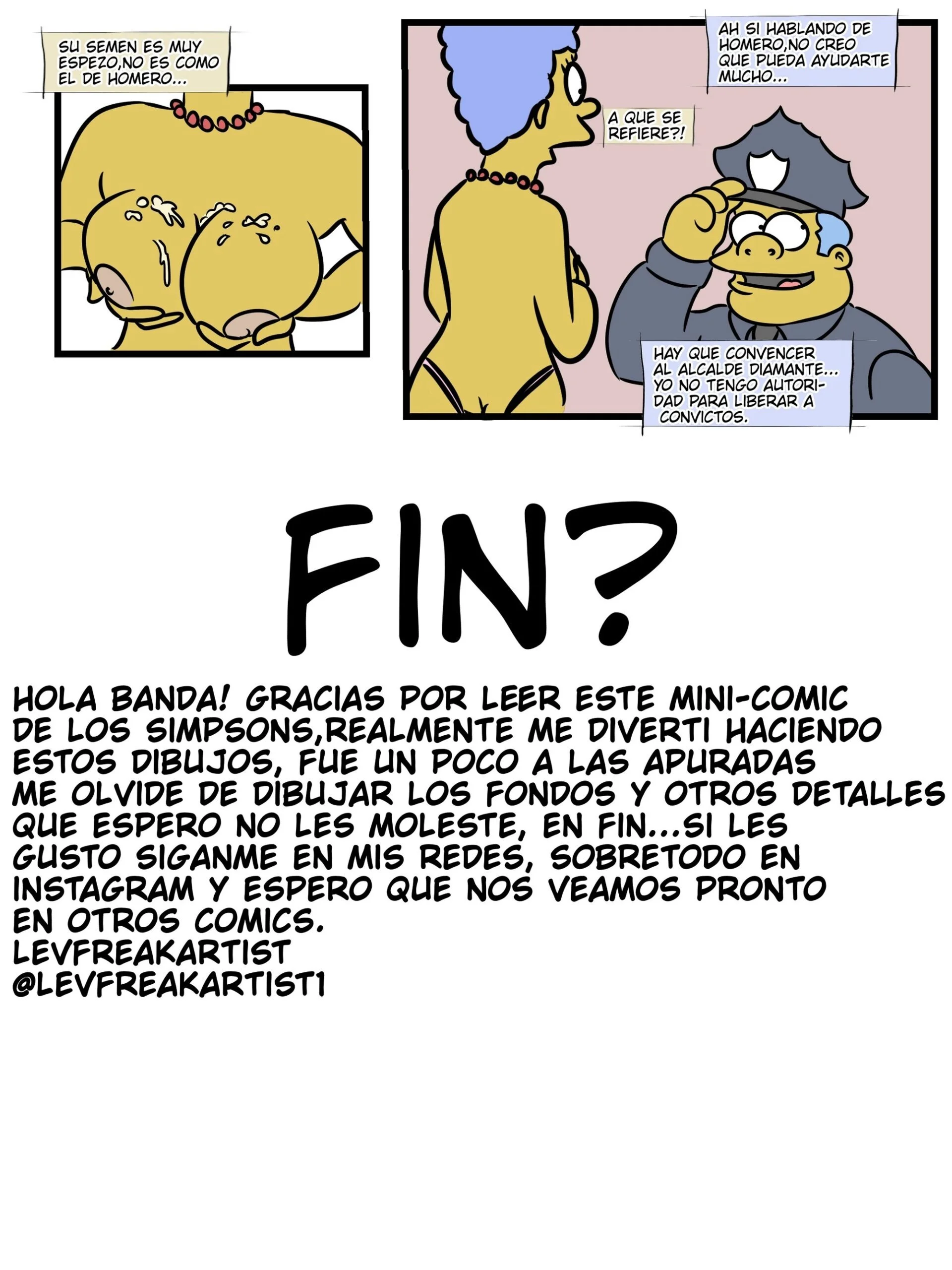 Portada del cómic Carne de Marge de LevFreakArtist, con ilustración principal del personaje.