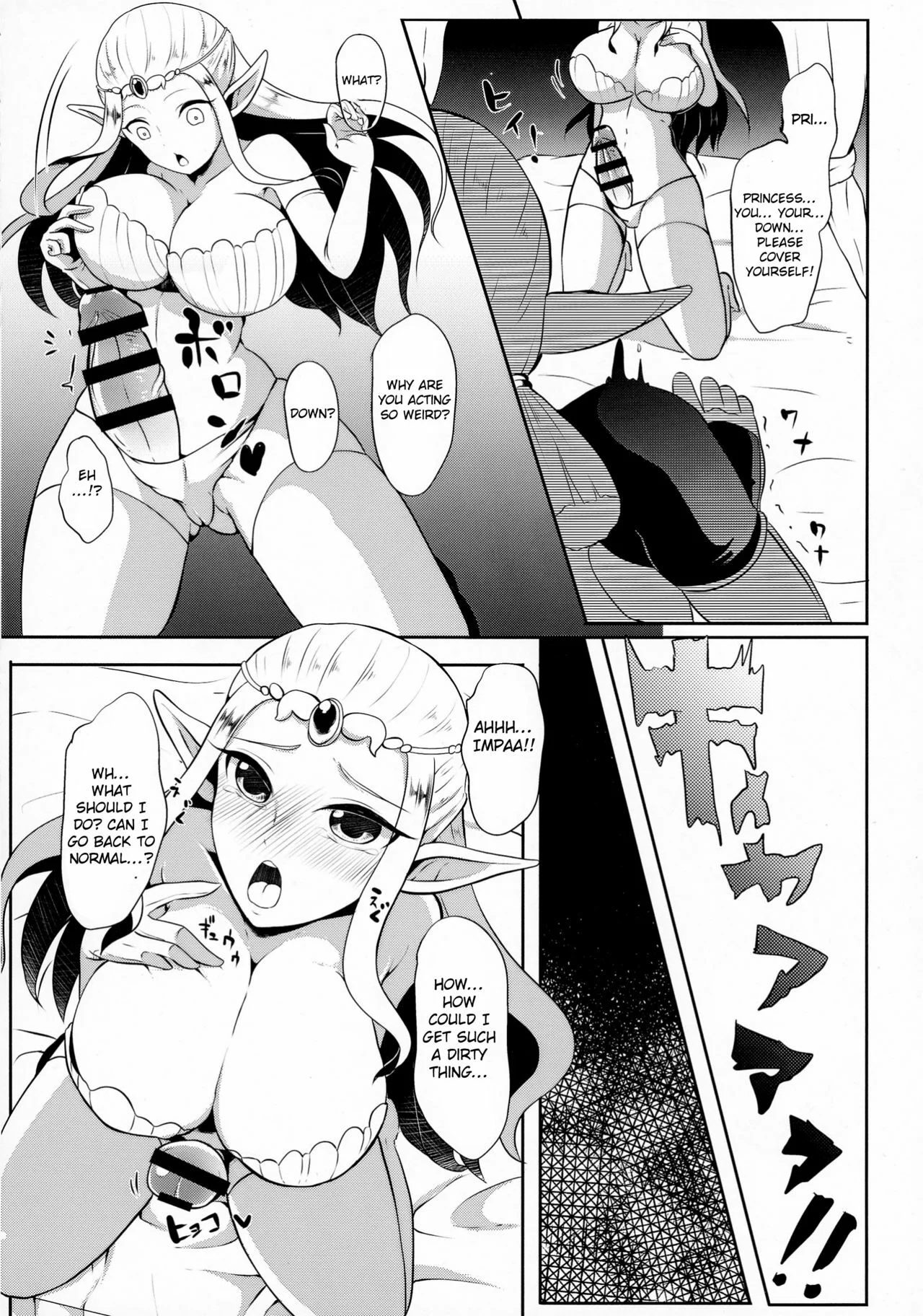 Portada del cómic Toki Mawari 1.5, con la imagen de TokiOca Zelda Hime transformada en futanari. - Página 18