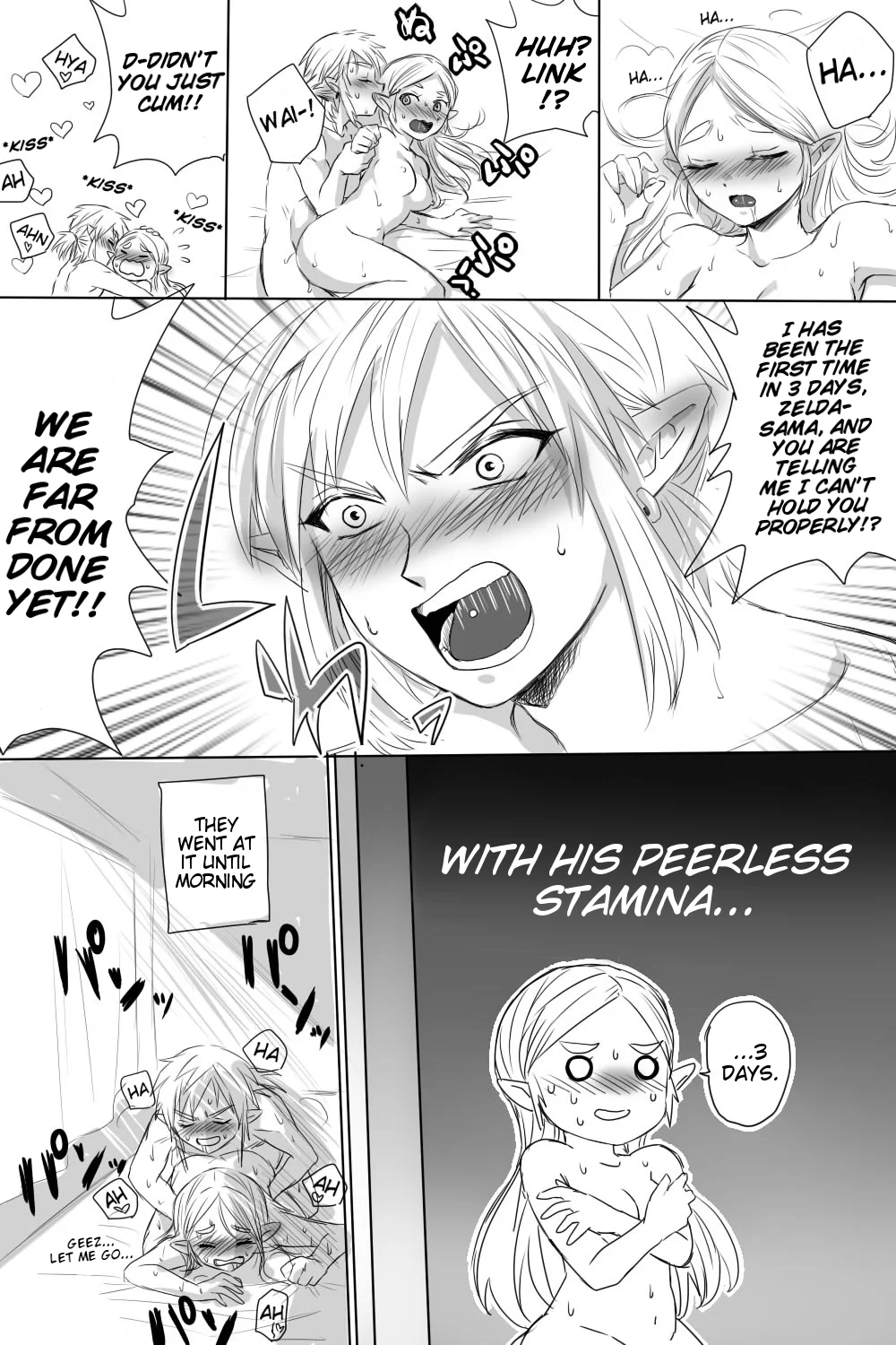 Portada del cómic BreaWi no LinZel ga Hitasura Ichaicha Shite Sukebe na Koto Suru Manga, con Link y Zelda en una escena íntim