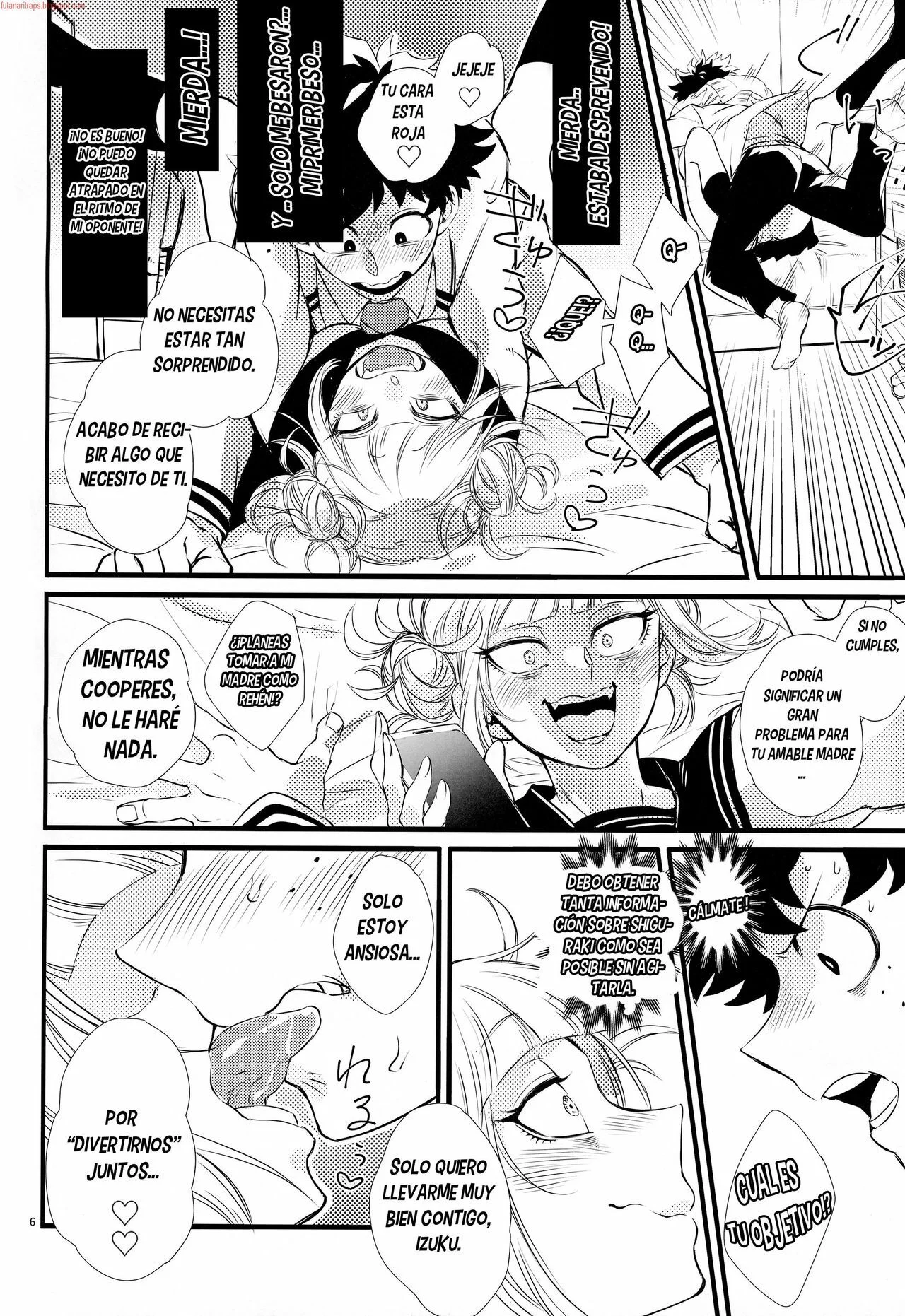 Portada del cómic Toga-chan to Deku-kun, con los personajes principales en primer plano. - Página 14