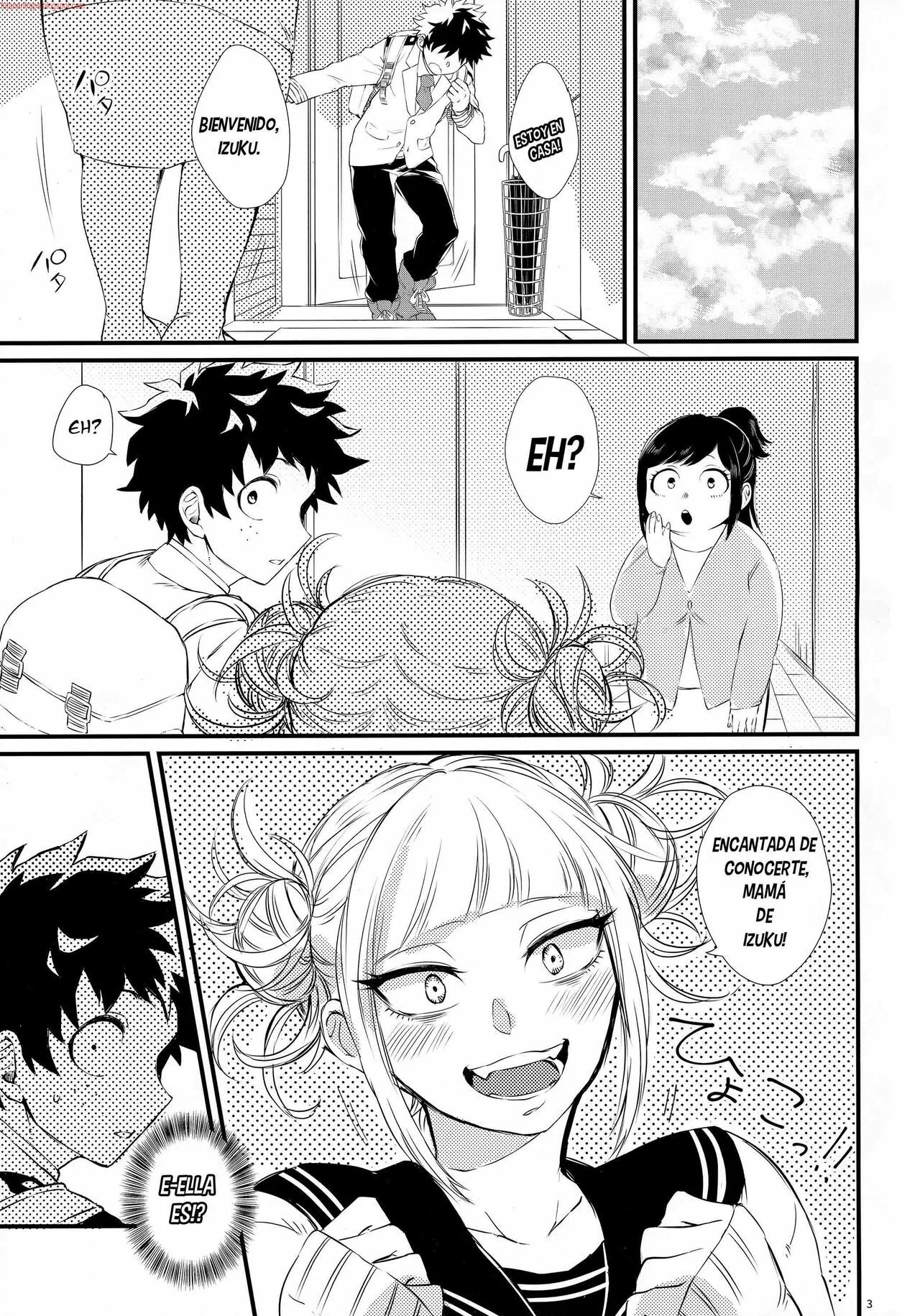 Portada del cómic Toga-chan to Deku-kun, con los personajes principales en primer plano. - Página 17