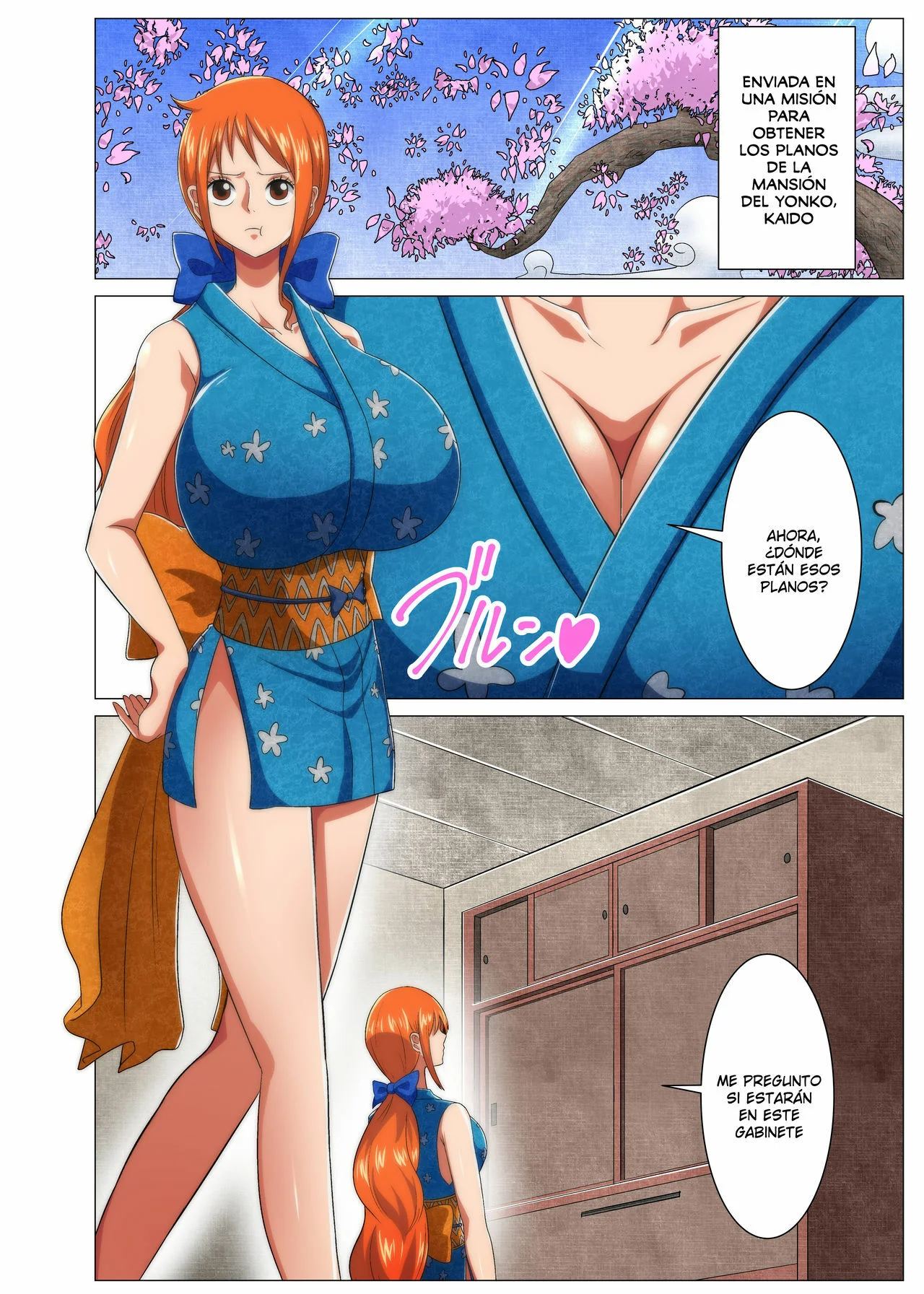 Portada del cómic Onna Ninja no Dokidoki Hatsu Ninmu, con una ninja femenina en su primera misión. - Página 22