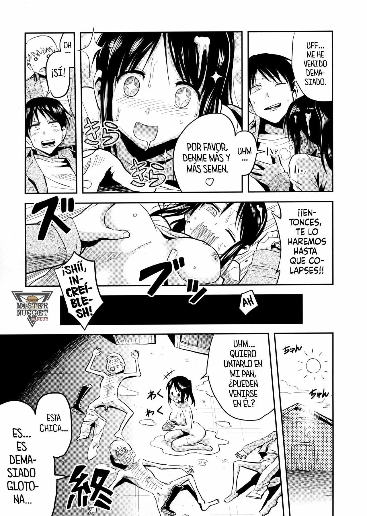 Portada del cómic Shingeki no Harapeko Musume, con su título y arte principal. - Página 2