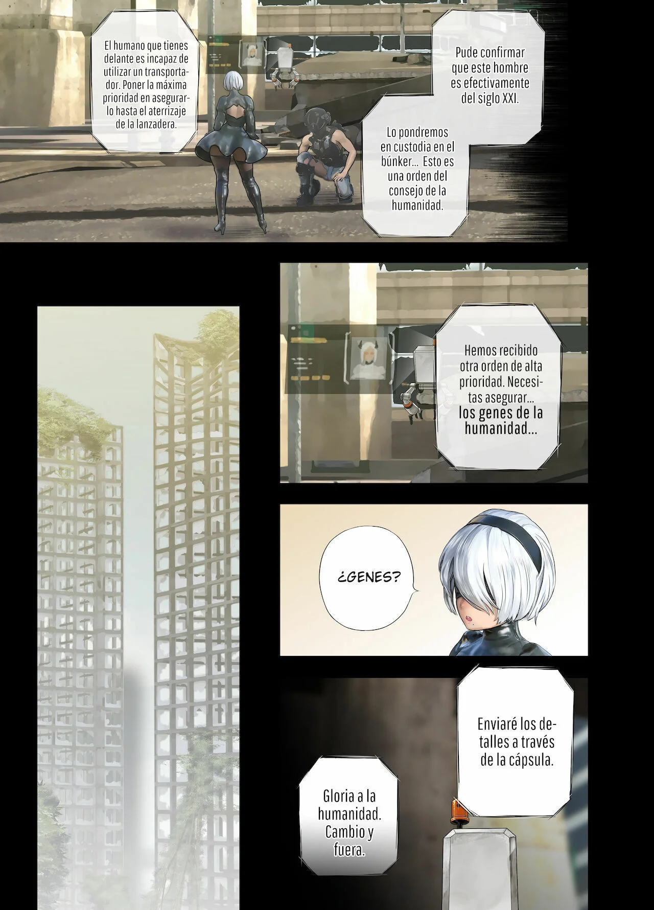 Portada del cómic 2B Doujin, ilustración de estilo anime. - Página 33