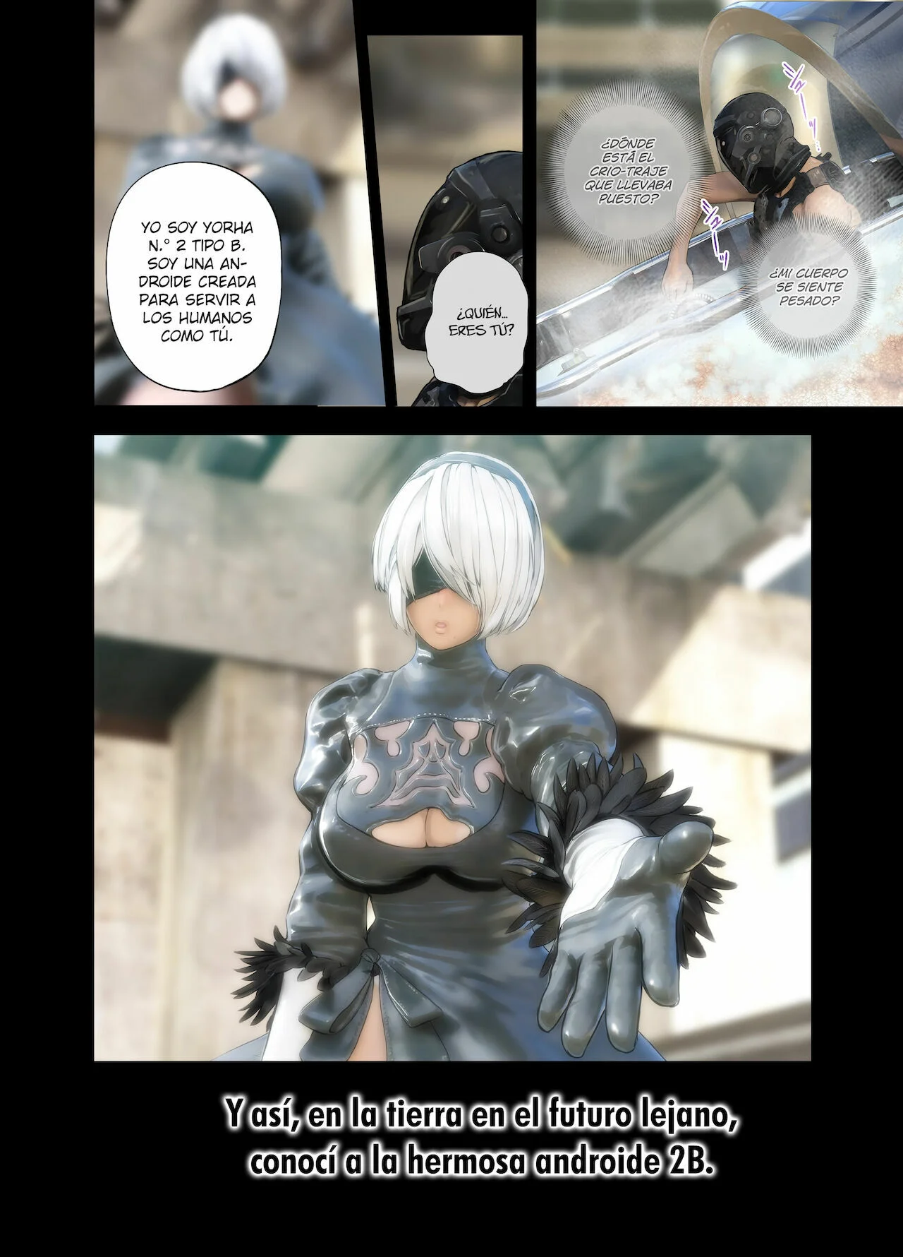 Portada del cómic 2B Doujin, ilustración de estilo anime. - Página 34