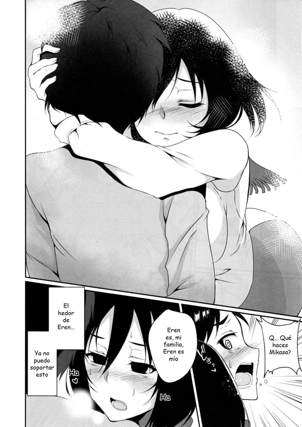 Portada del cómic Eren ga Mikasa ni Osowareru Hon, con sus personajes principales. - Página 11