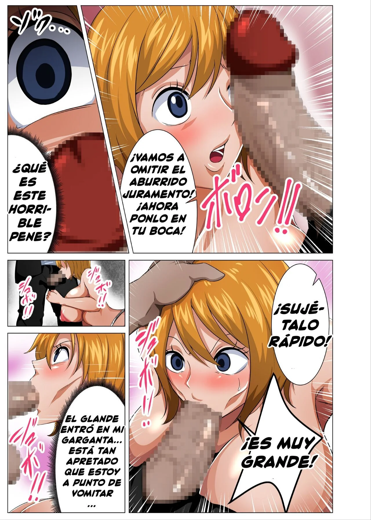 Portada del cómic Nerawareta Moto Dorei no Bakunyuu Musume, mostrando a la protagonista de enormes pechos en una pose sugeren - Página 14