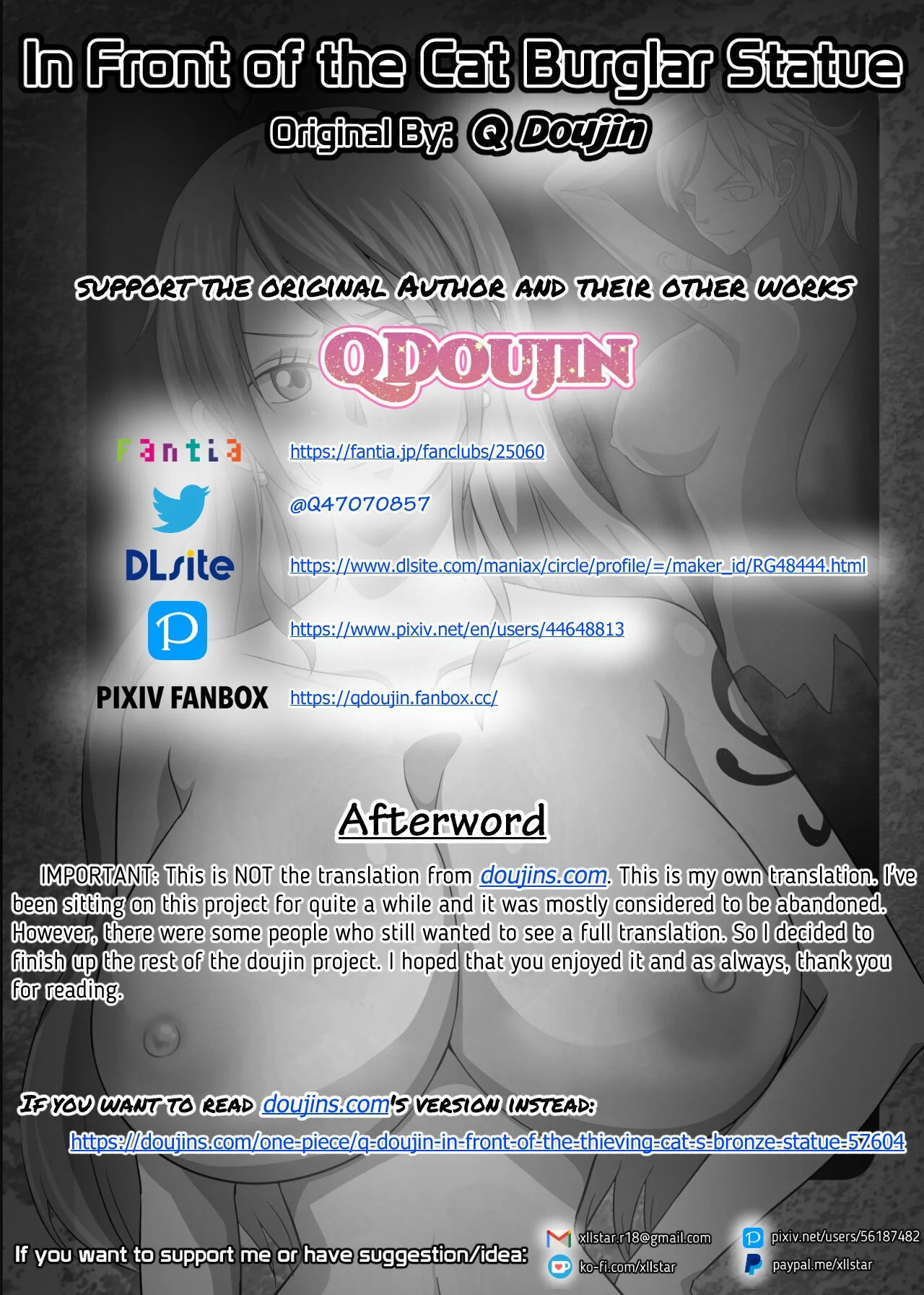 Portada del cómic Dorobouneko no Douzou no Mae de, con su título y arte principal. - Página 2