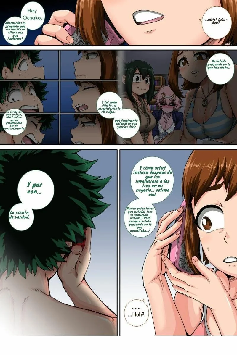 Portada del capítulo 8 de Boku no Harem Academia, con Bakugou Mama en una escena de verano. - Página 13