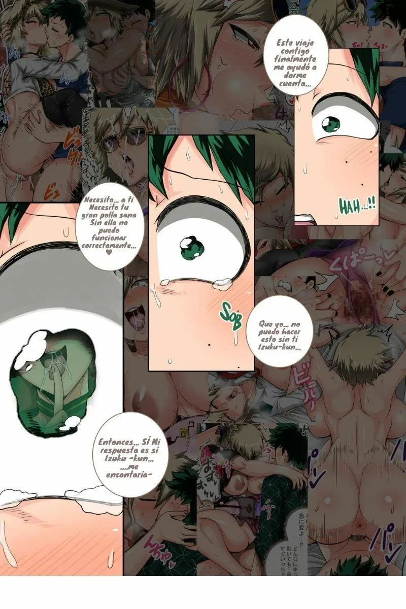 Portada del capítulo 8 de Boku no Harem Academia, con Bakugou Mama en una escena de verano. - Página 29