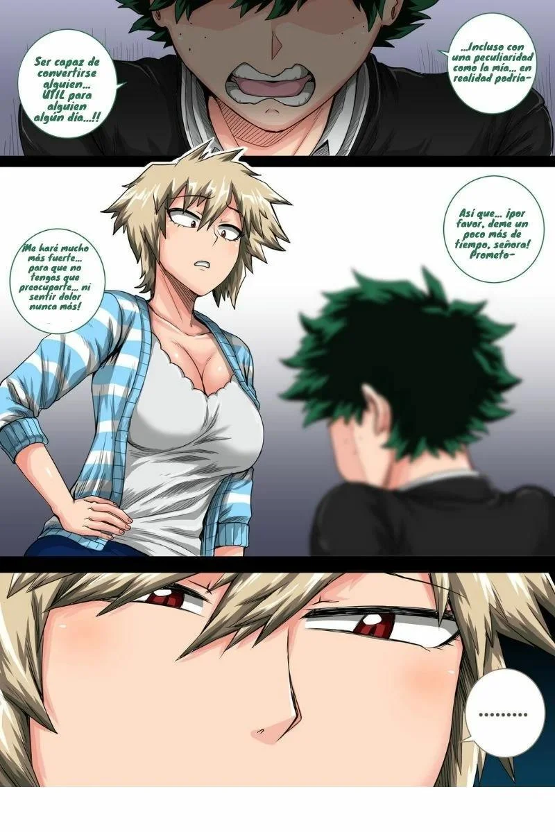 Portada del capítulo 8 de Boku no Harem Academia, con Bakugou Mama en una escena de verano. - Página 59