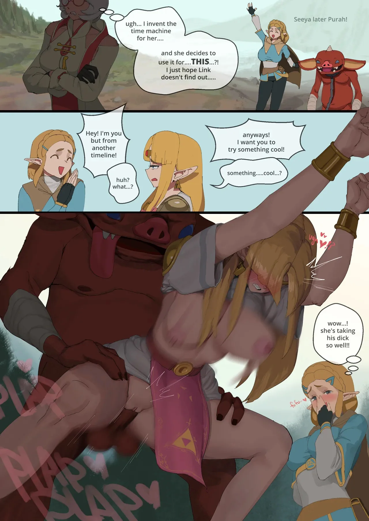 Portada del cómic Zeldas x Bokoblin, con ilustración de los personajes en una escena de acción. - Página 15
