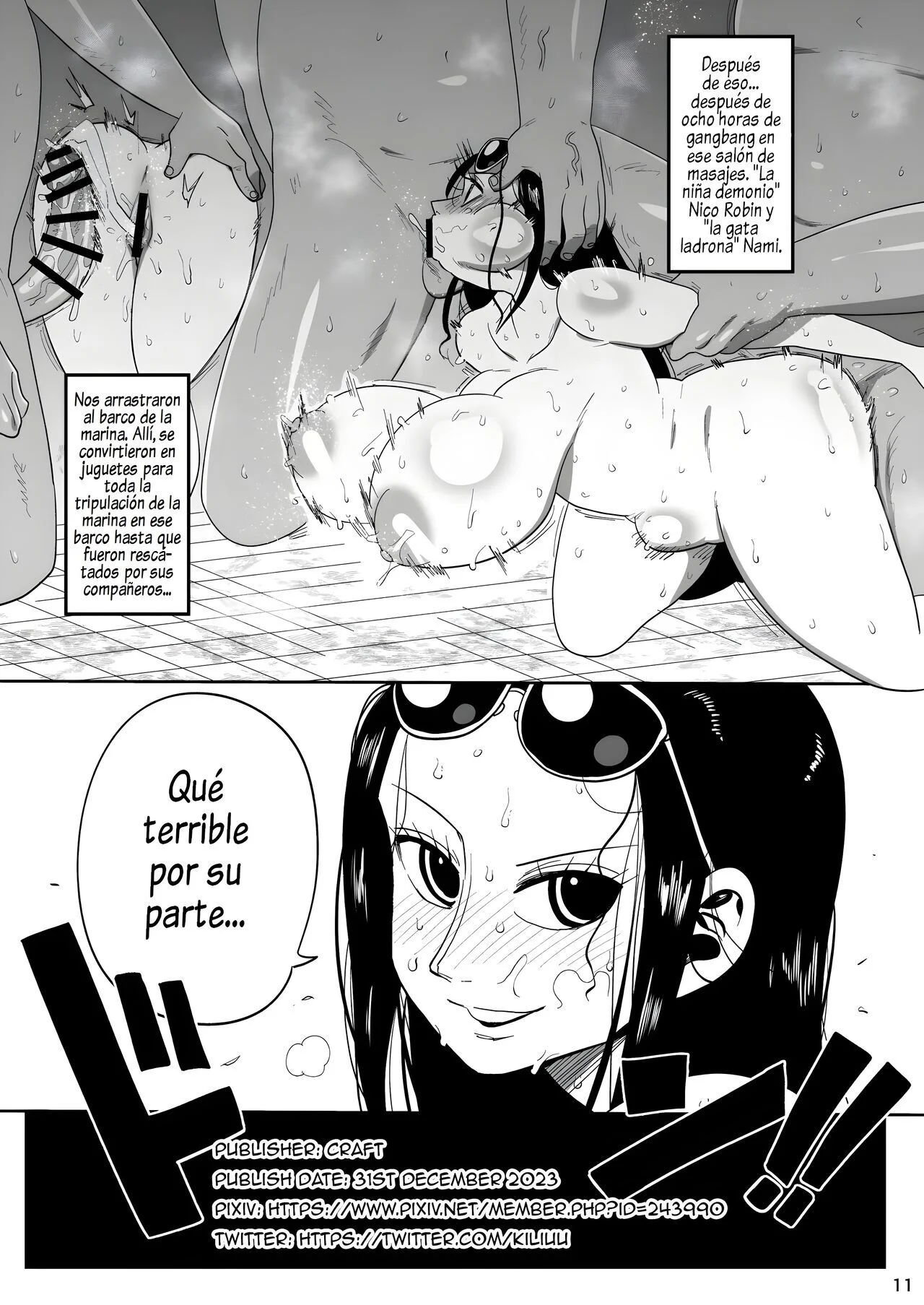 Portada del cómic Nico Robin vs Massage Oji-san, con la protagonista en primer plano. - Página 2