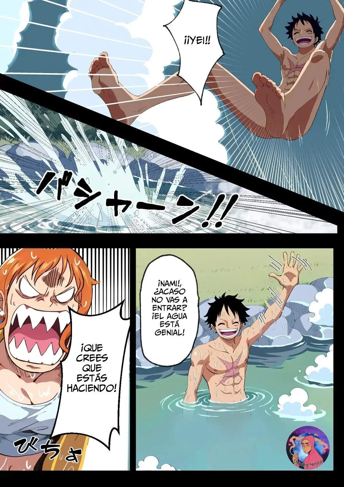 Portada del cómic que muestra a Nami en una pose sugerente con expresión sonrojada. - Página 46