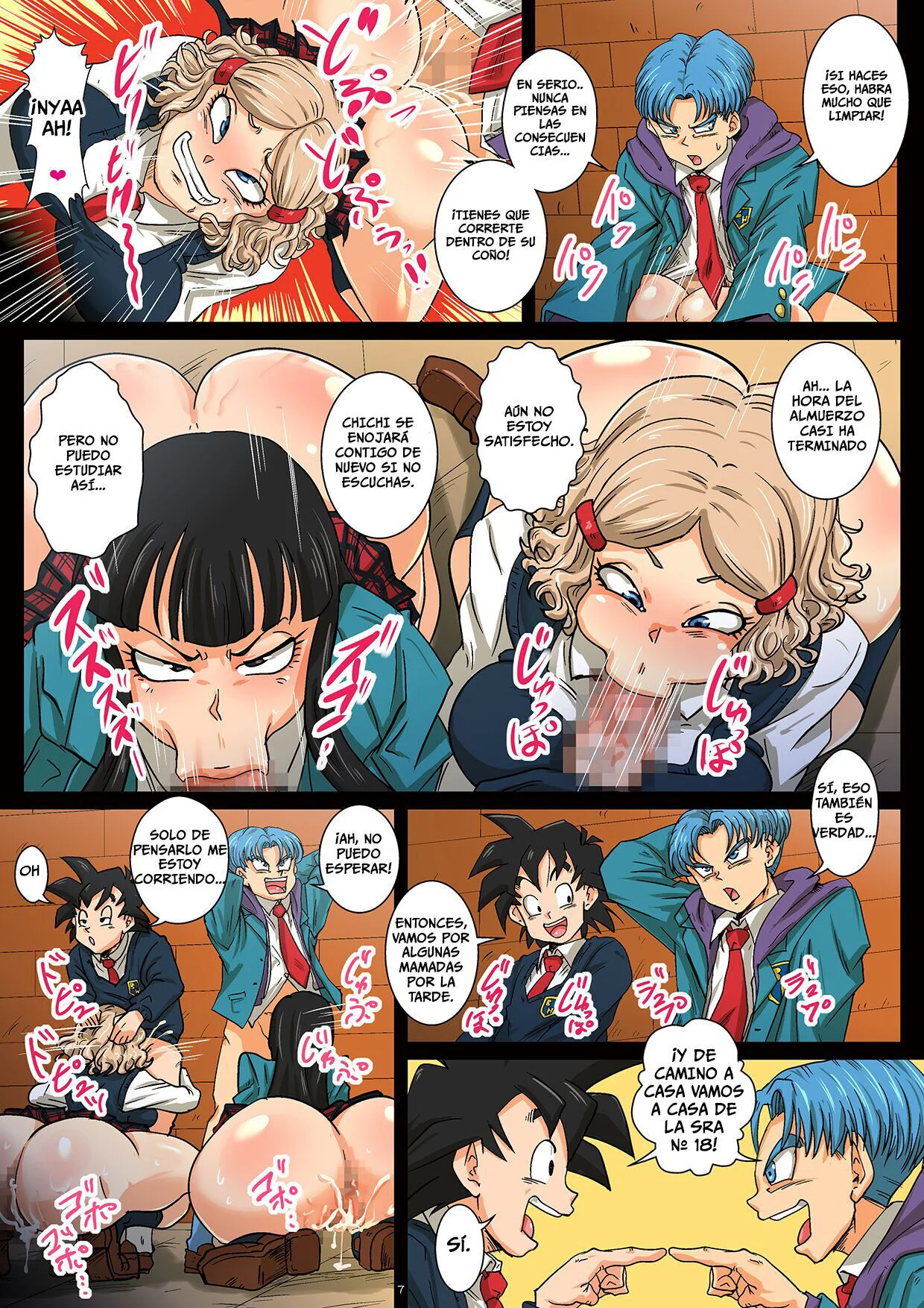 Portada del cómic Houkago wa 18-gou-san-chi de SEX Zanmai, con escena explícita de temática adulta. - Página 15