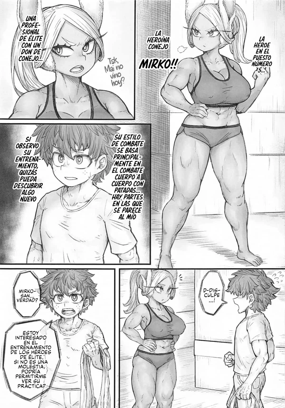 Portada del cómic Mirko's Estrus Muscle Training, con una Mirko en celo durante su entrenamiento muscular. - Página 24