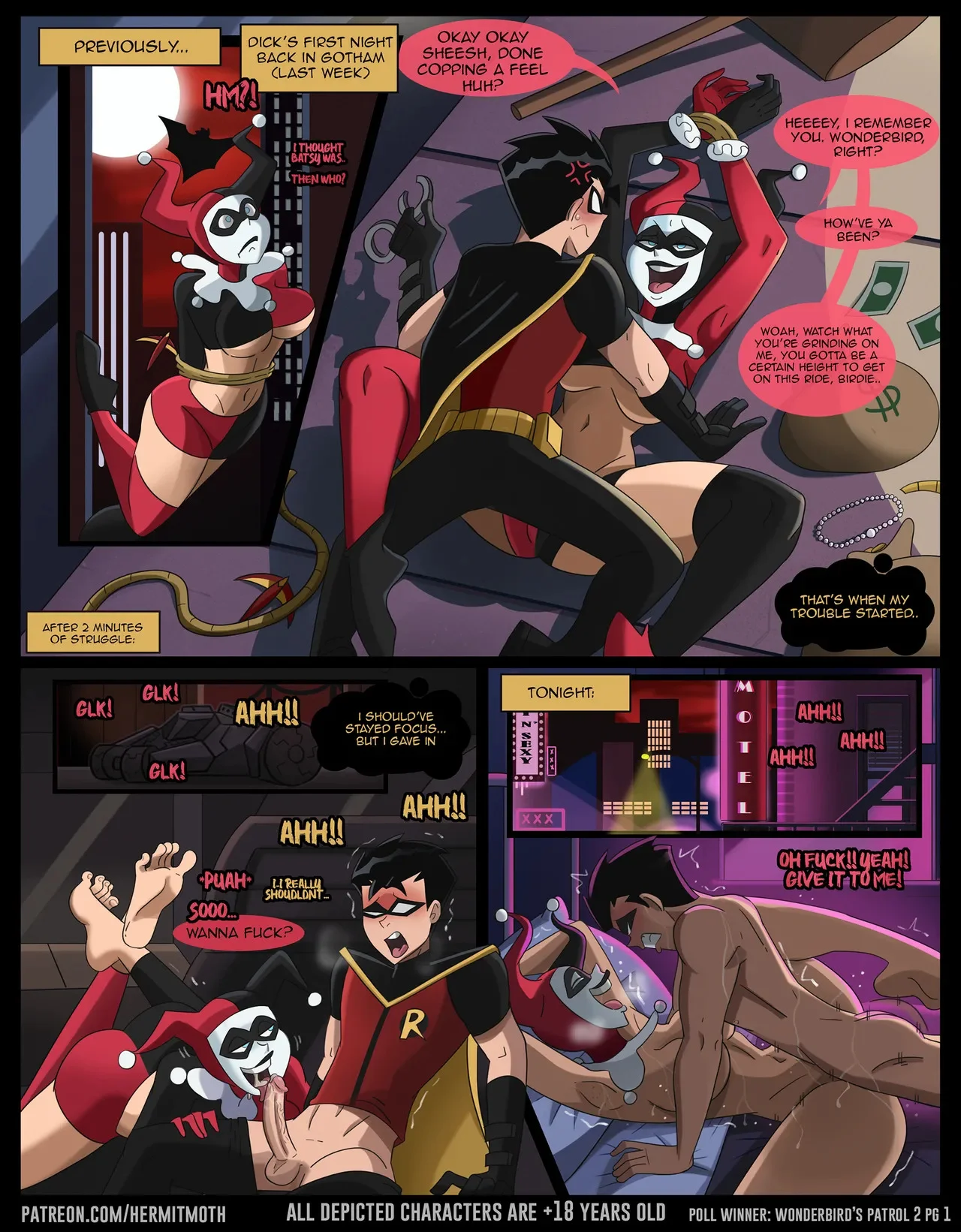 Portada del cómic Harley x Robin: Wonderbird's Patrol 2, con los personajes principales en una escena de acción. - Página 6