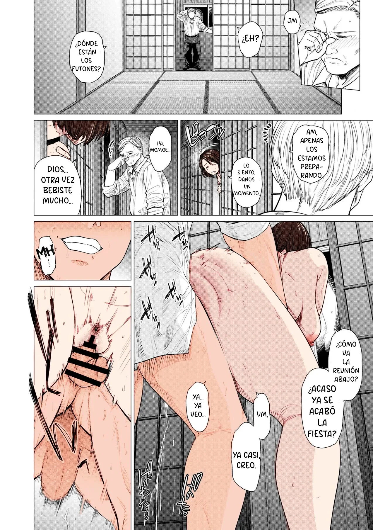 Portada del manga original En problemas, a color, con temática de infidelidad, incesto y personajes tetonas y milf. - Página 12