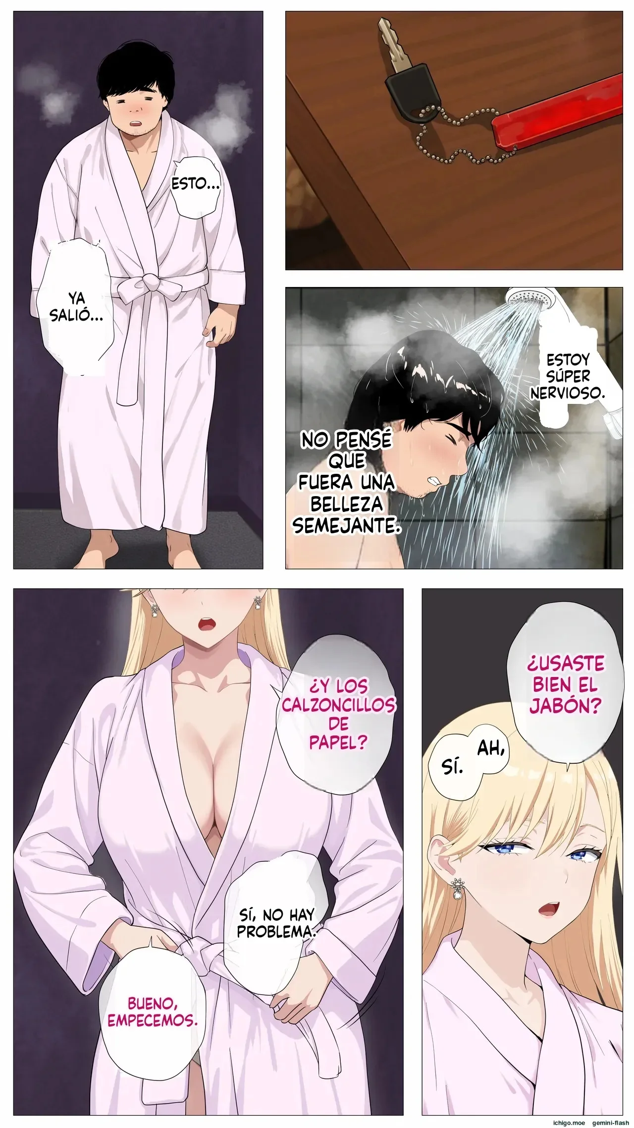 Portada del manga Haishin de Kasegitai Shio Gal to InCha no Ore, a color, con temática de infidelidad y prostitución. - Página 66