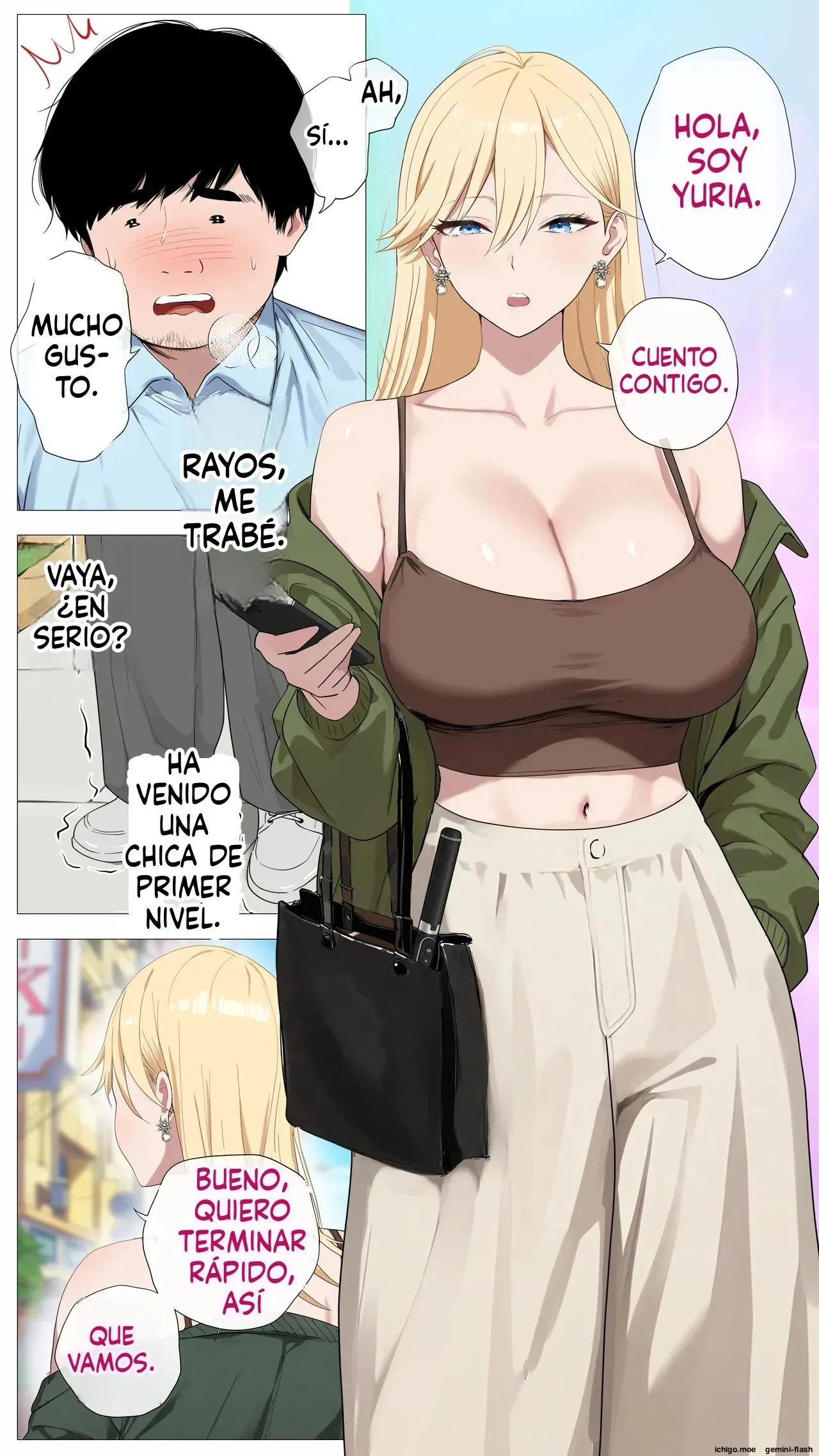 Portada del manga Haishin de Kasegitai Shio Gal to InCha no Ore, a color, con temática de infidelidad y prostitución. - Página 68