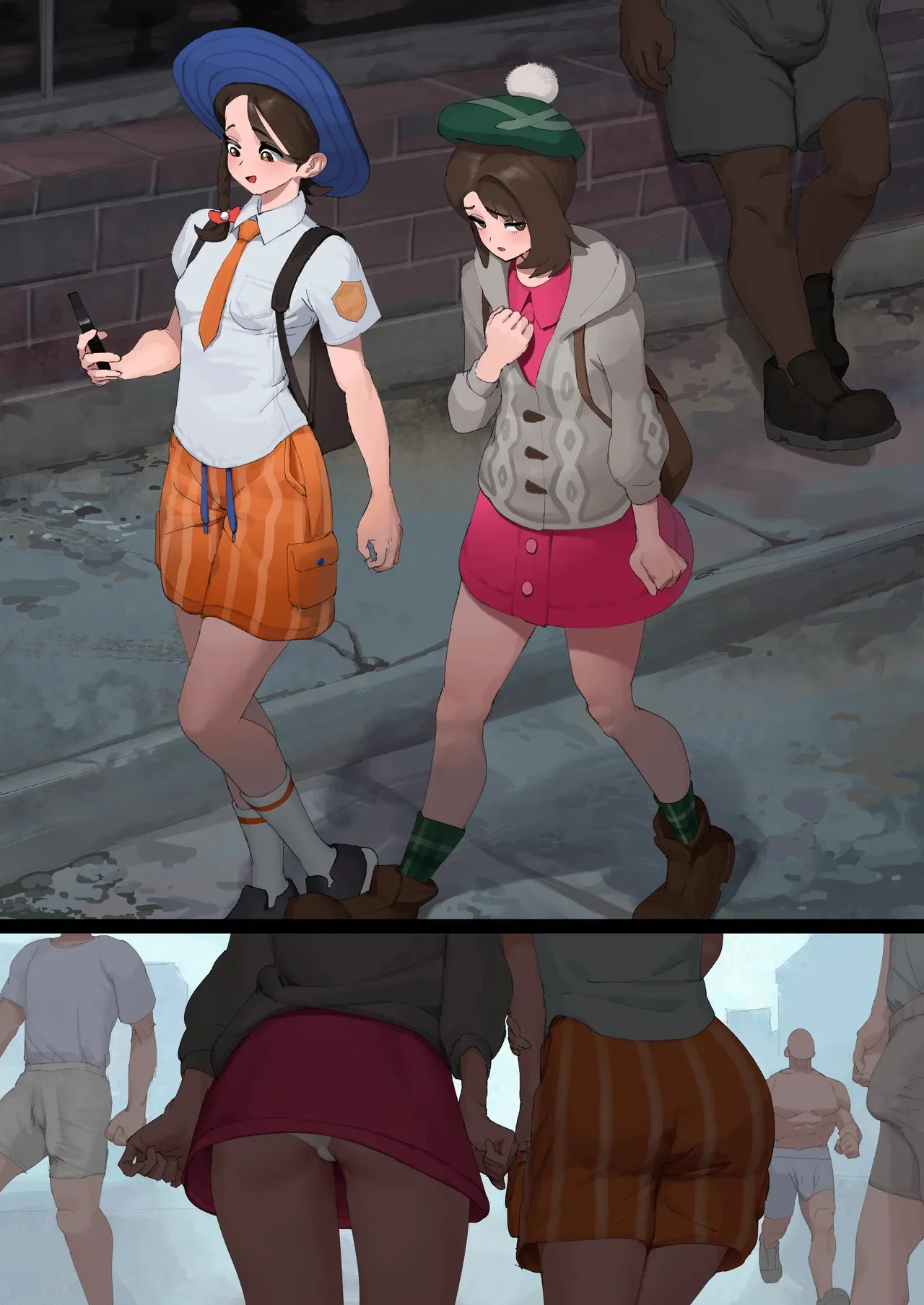 Portada a color del manga de Pokémon con Gloria y Juliana, ambas morenas, en Black City. - Página 7