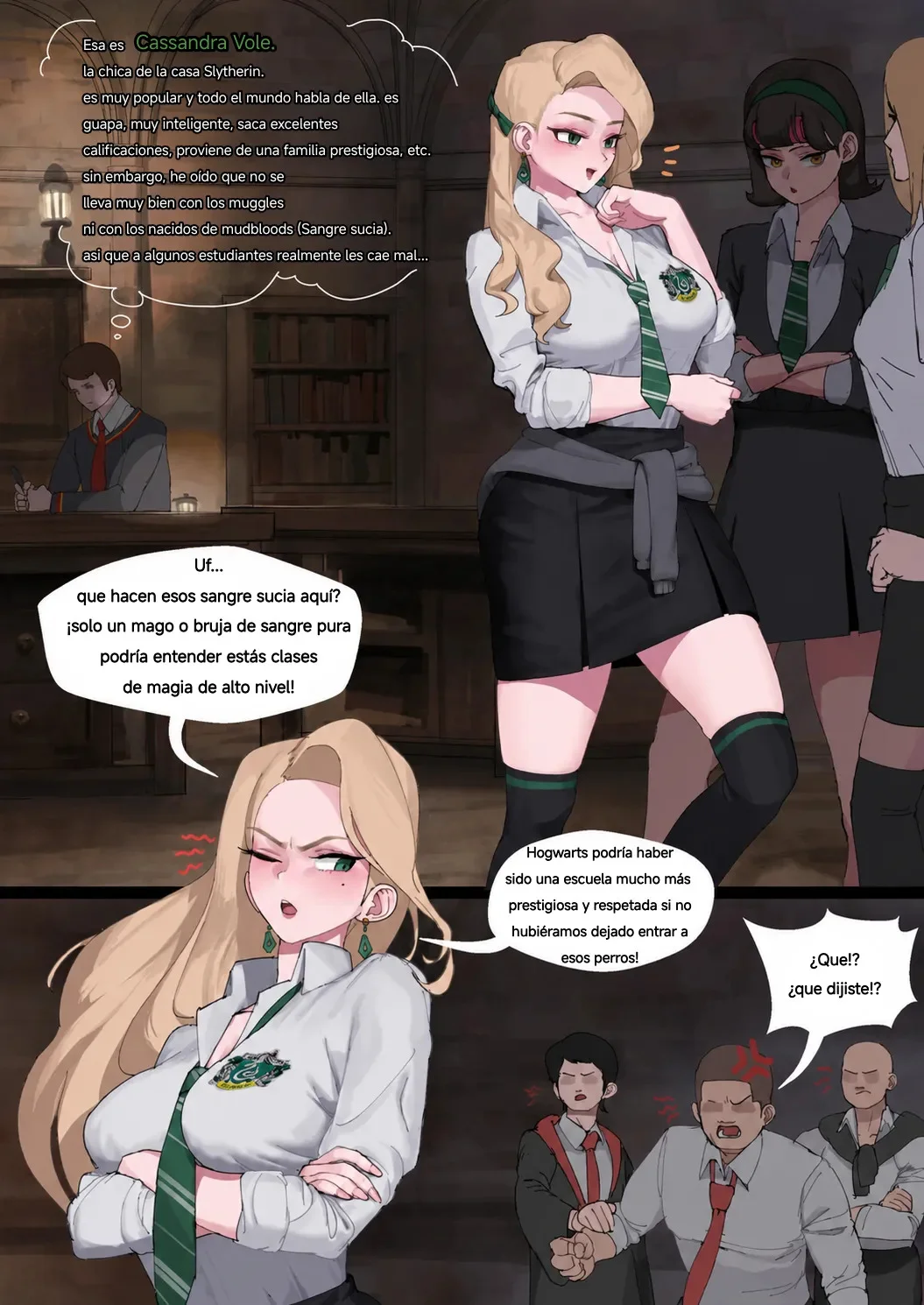 Portada del manga de Harry Potter con escena explícita a color de orgía forzada entre mujeres. - Página 11